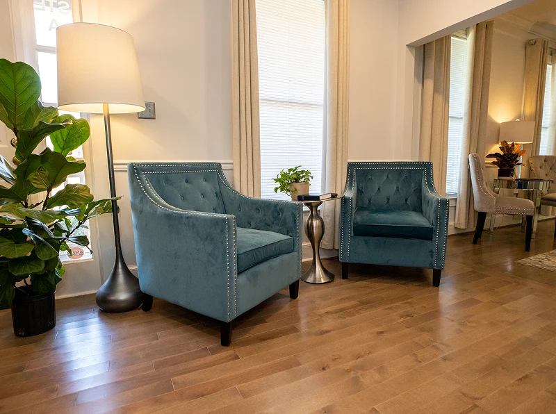 The guest lounge at The Smile Company
